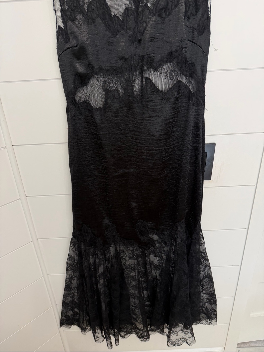 Anthropologie Black Lace Slim Midi Dress Size Medium 36621 - Picture 11 of 13